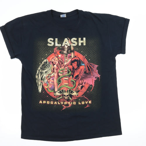 Gildan Mens Black  Jersey  T-Shirt Size L  - Slash