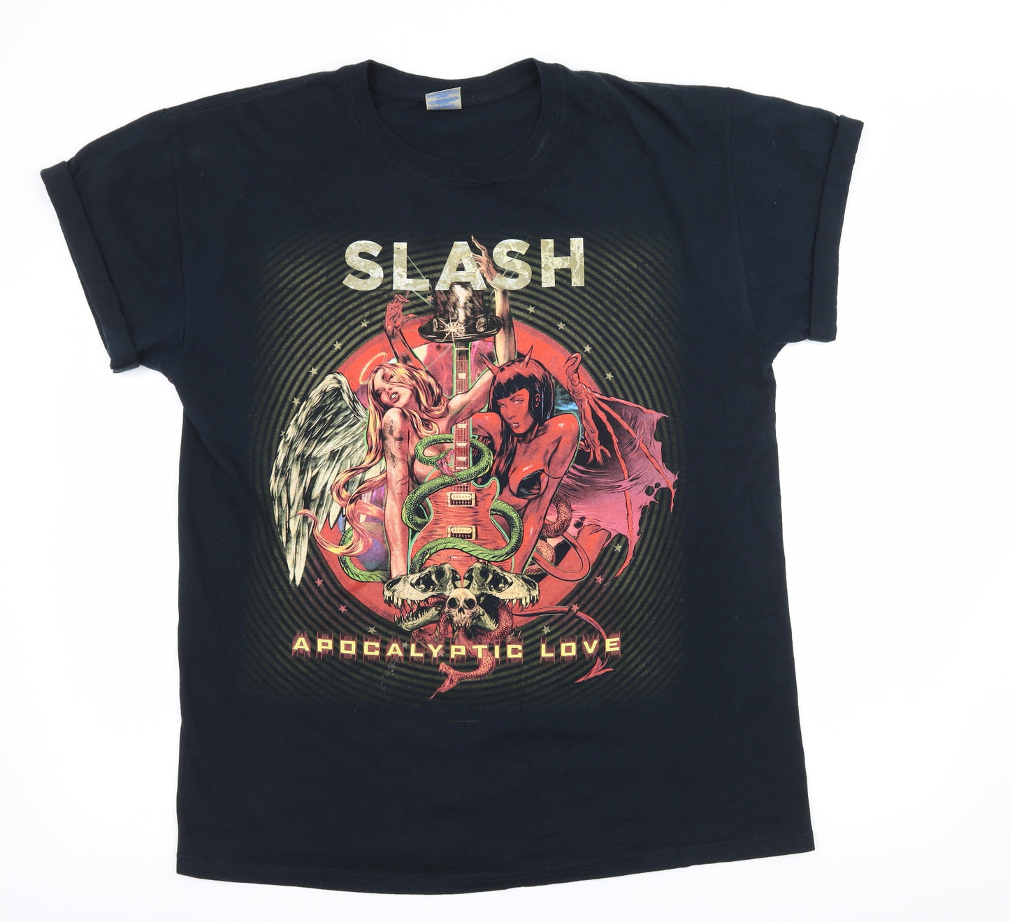 Gildan Mens Black  Jersey  T-Shirt Size L  - Slash