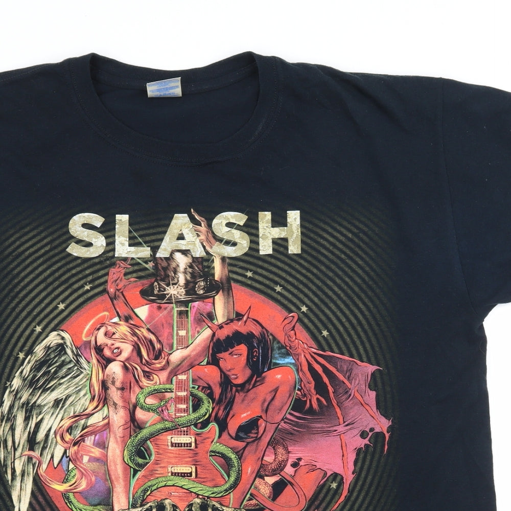 Gildan Mens Black  Jersey  T-Shirt Size L  - Slash