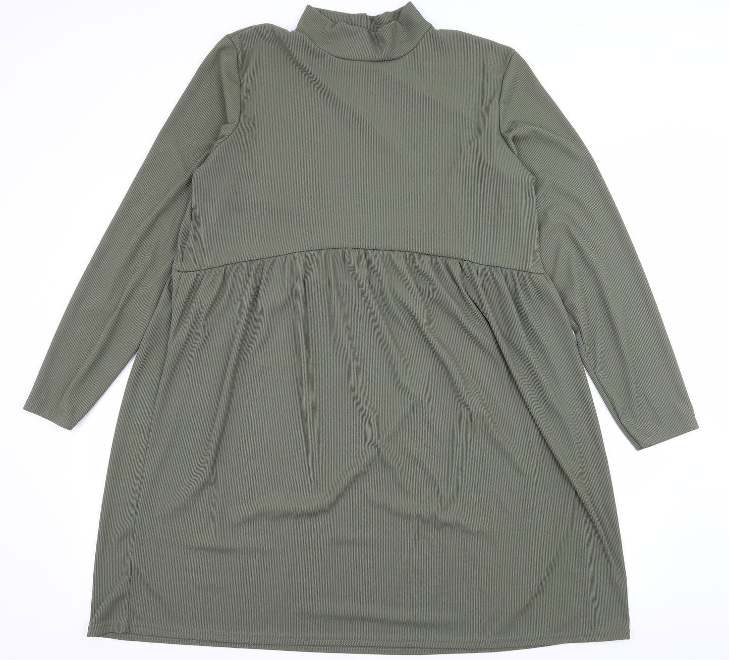 Boohoo Womens Green  Jersey Skater Dress  Size 16