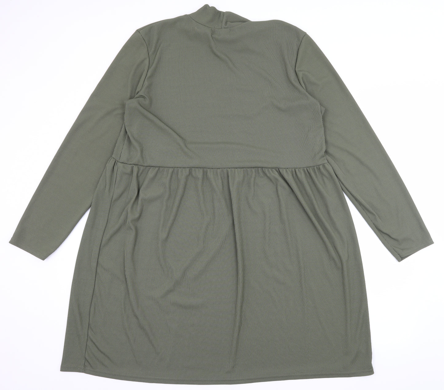 Boohoo Womens Green  Jersey Skater Dress  Size 16
