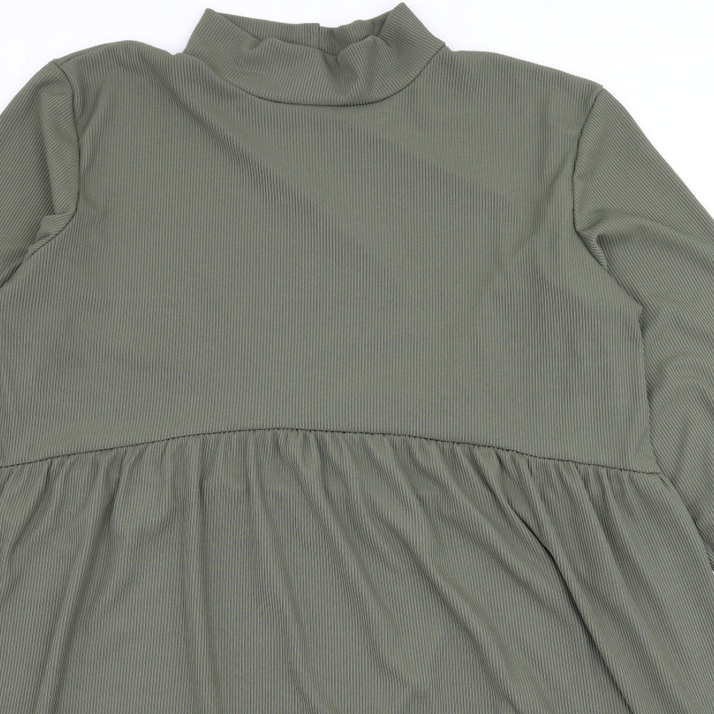 Boohoo Womens Green  Jersey Skater Dress  Size 16