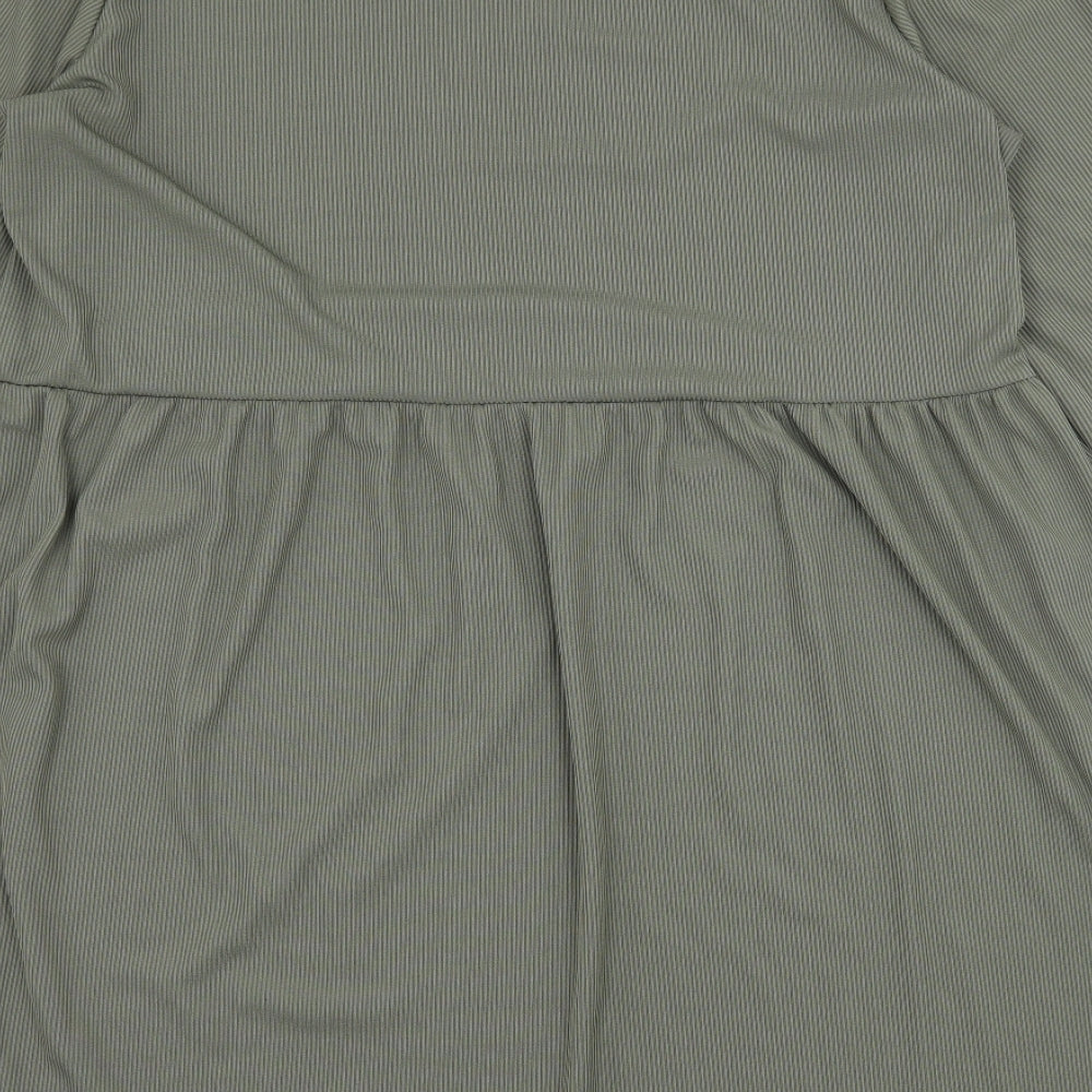 Boohoo Womens Green  Jersey Skater Dress  Size 16