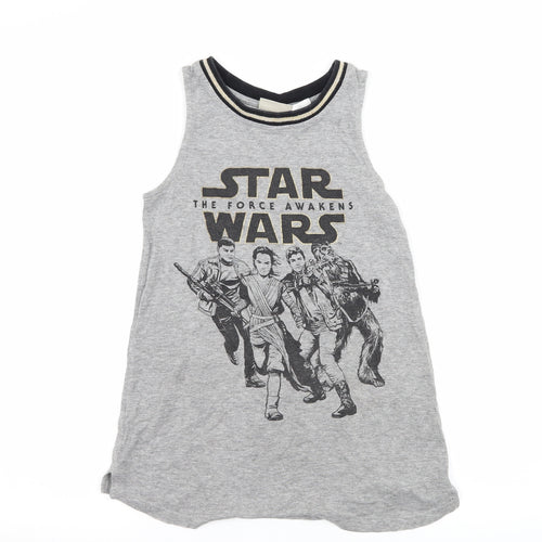 NEXT Girls Grey  Jersey Basic Tank Size 8 Years  - Star Wars