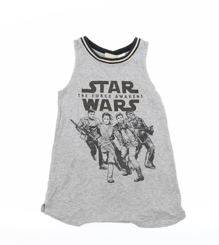 NEXT Girls Grey Jersey Basic Tank Size 8 Years - Star Wars