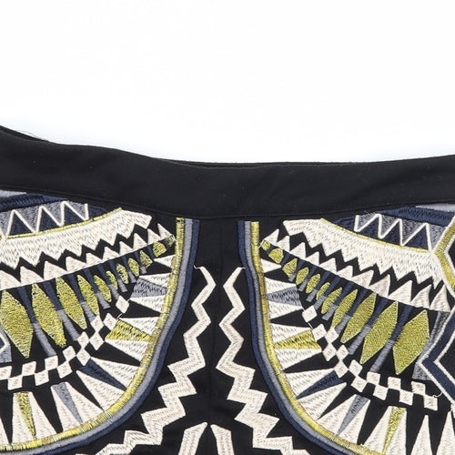 Missguided Womens Black Geometric Jersey Hot Pants Shorts Size 8