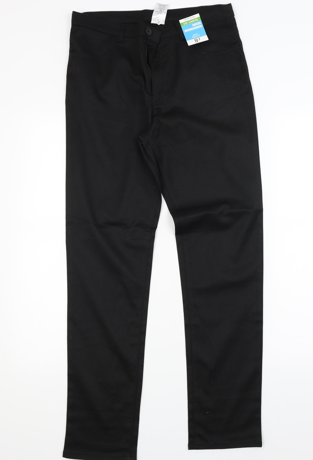 George Boys Black  Denim Straight Jeans Size 14 Years