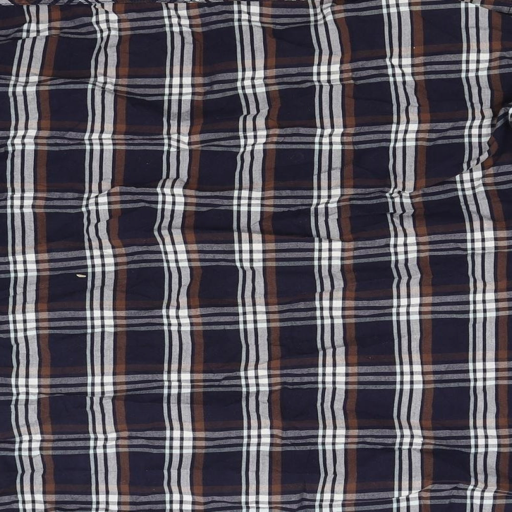 TU Mens Blue Check   Button-Up Size L