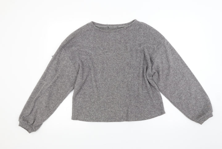 New Look Womens Grey Knit Pullover Jumper Size M