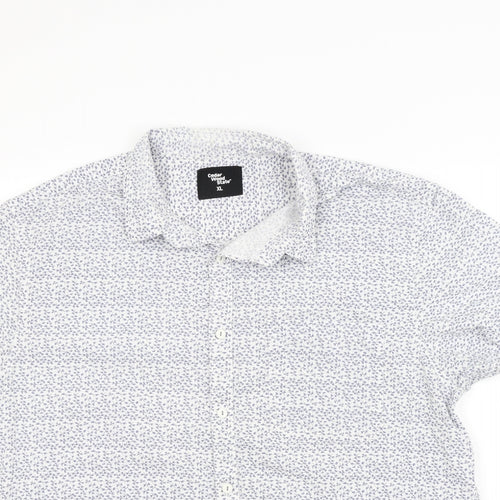 Ceader wood state Mens White Floral   Button-Up Size XL