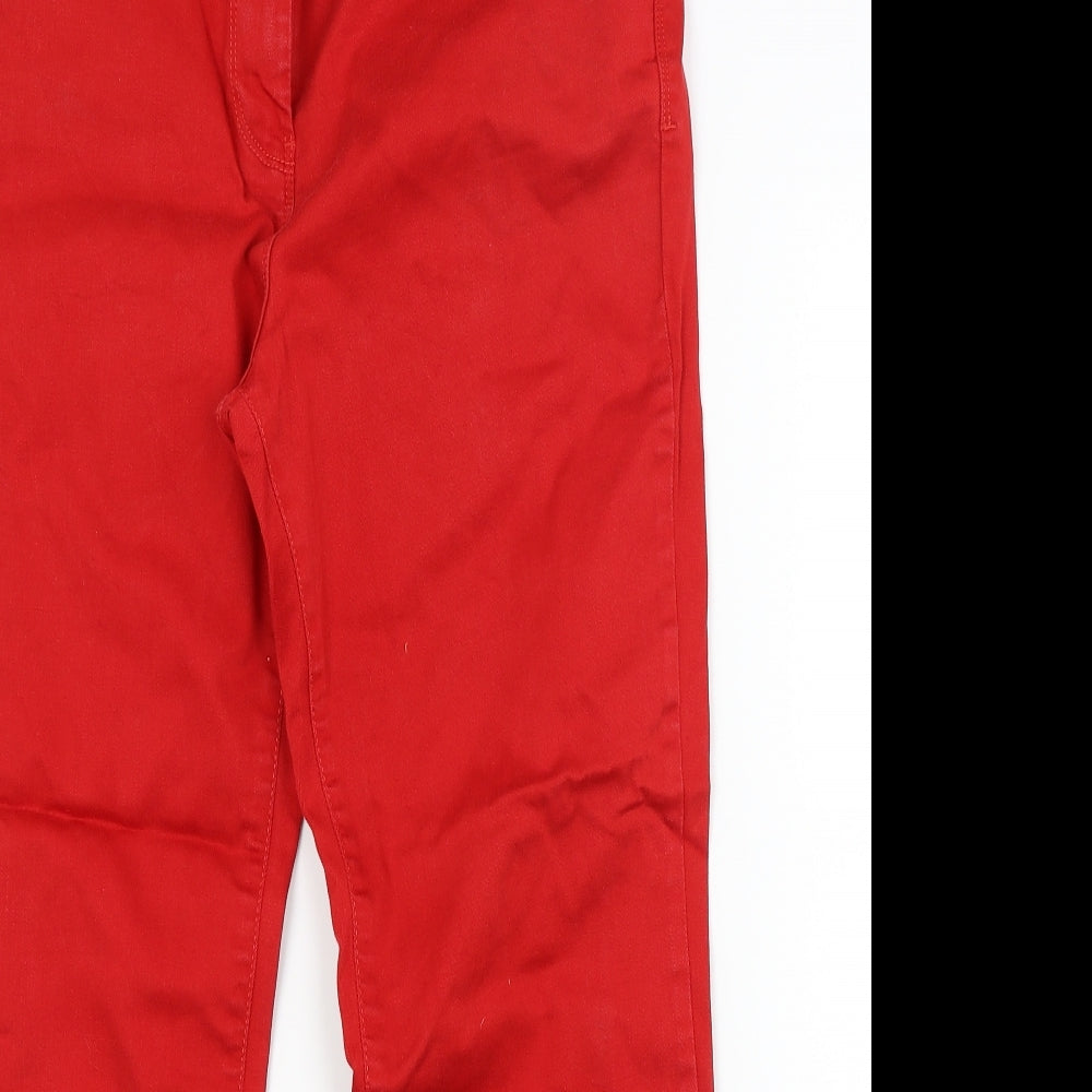 Marks and Spencer Womens Red  Denim Straight Jeans Size 16 L27 in