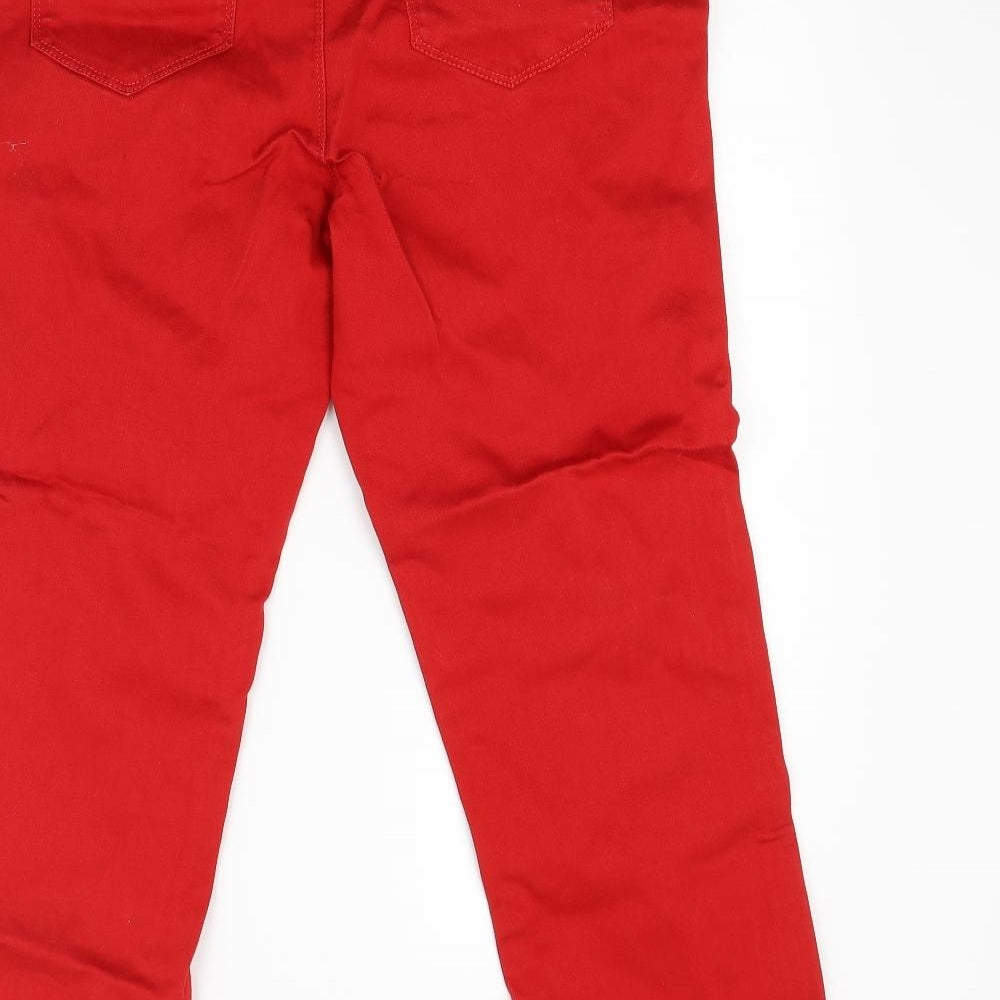 Marks and Spencer Womens Red  Denim Straight Jeans Size 16 L27 in