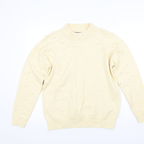 Studio Womens Yellow  Knit Pullover Jumper Size 12