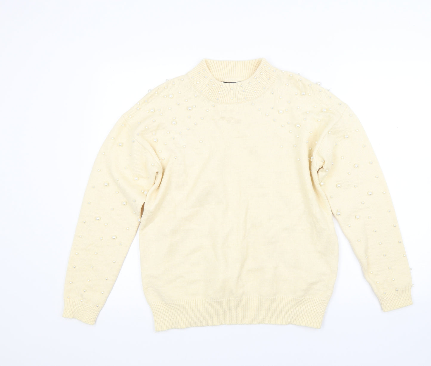 Studio Womens Yellow  Knit Pullover Jumper Size 12