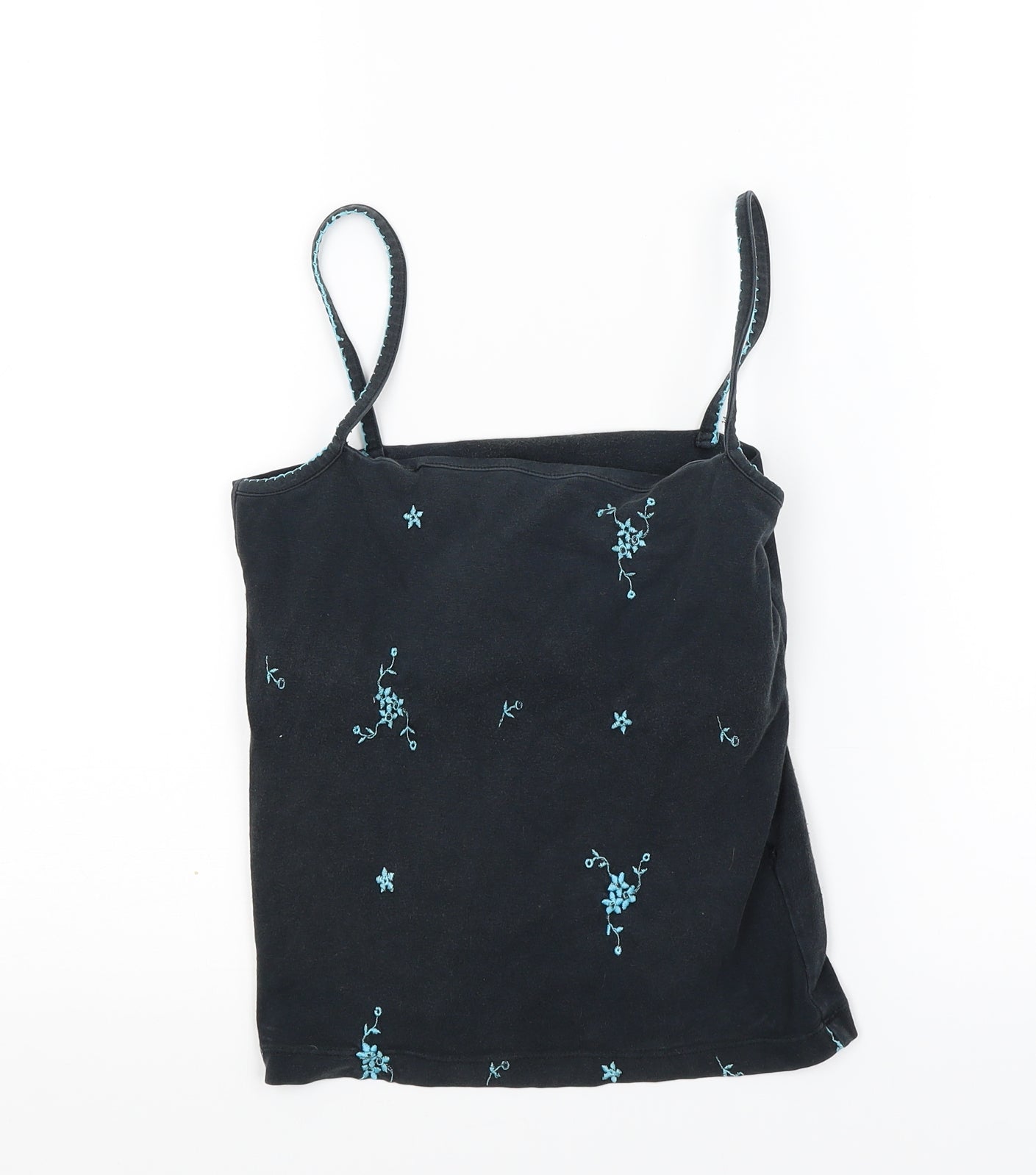 Oasis Womens Blue Floral Jersey Cropped Tank Size 10
