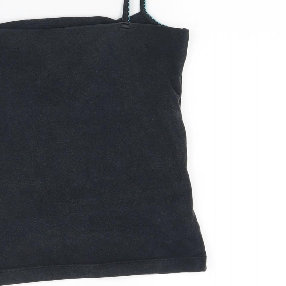 Oasis Womens Blue Floral Jersey Cropped Tank Size 10