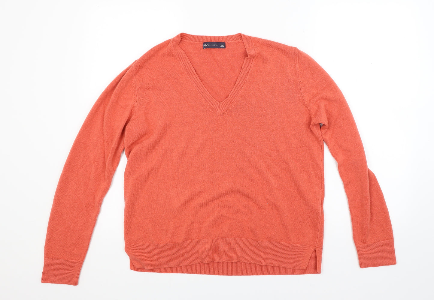 Marks and Spencer Womens Orange  Knit Pullover Jumper Size 16