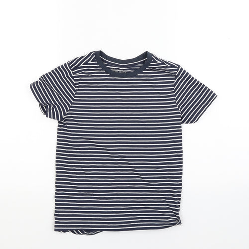 Nut meg Girls Blue Striped  Basic T-Shirt Size 7-8 Years