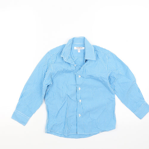 Izaac Mizrahi Boys Blue Check  Basic Button-Up Size 5 Years