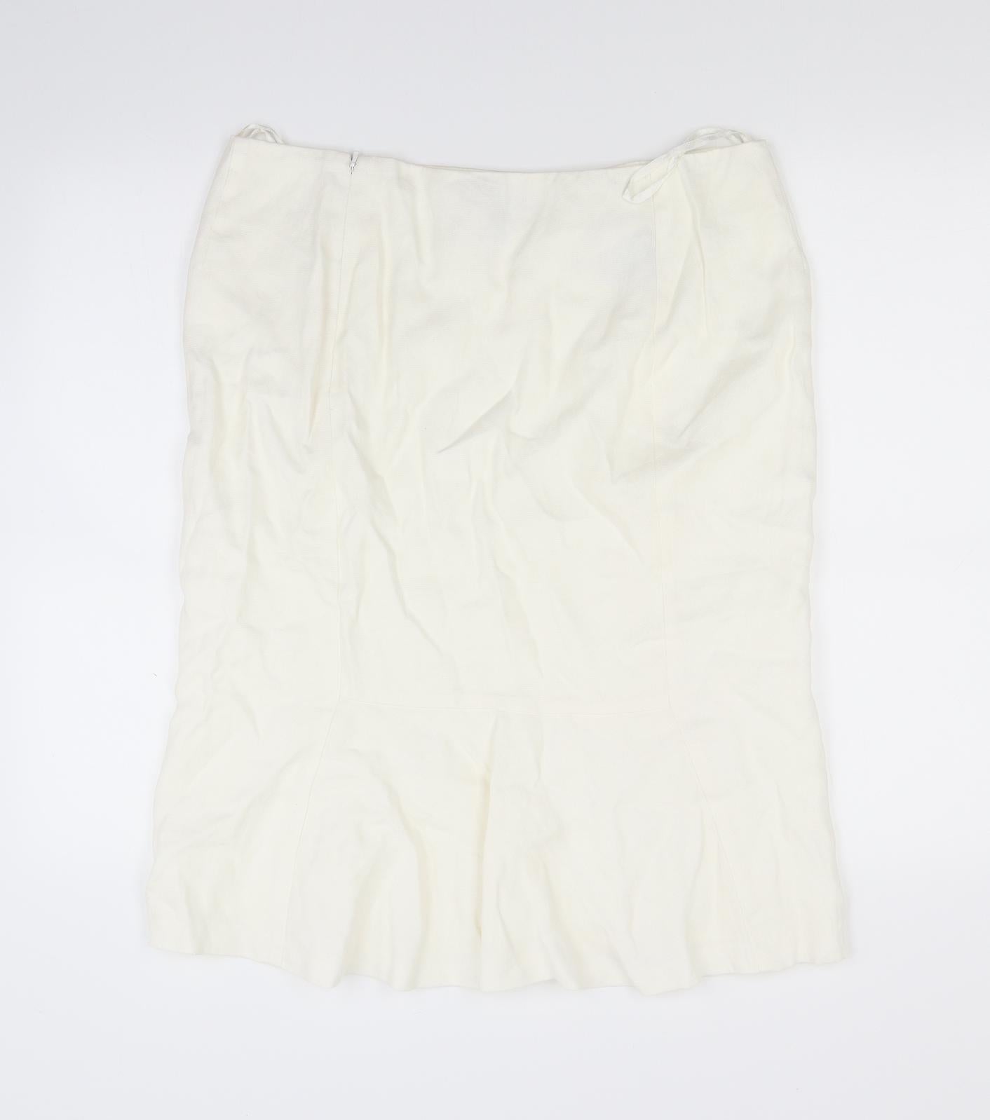 Ralph Lauren Womens White   A-Line Skirt Size 12  - Lined