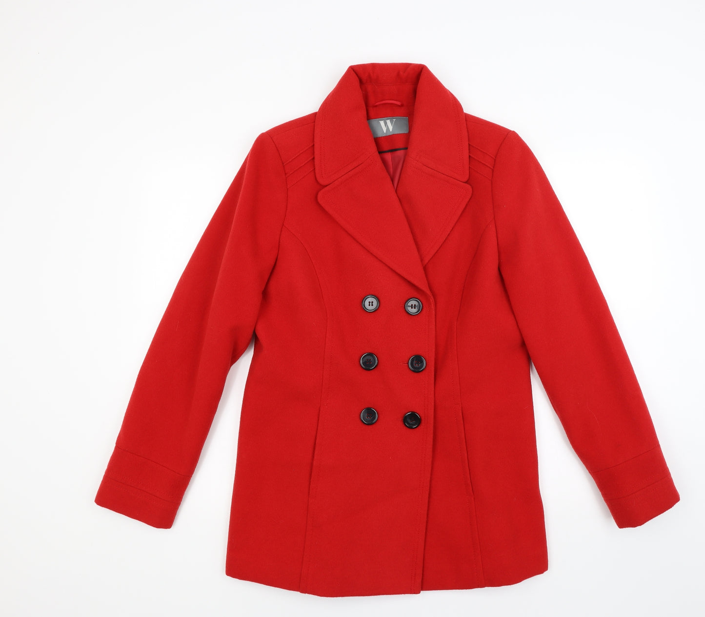BHS Womens Red  Knit Overcoat Coat Size 14