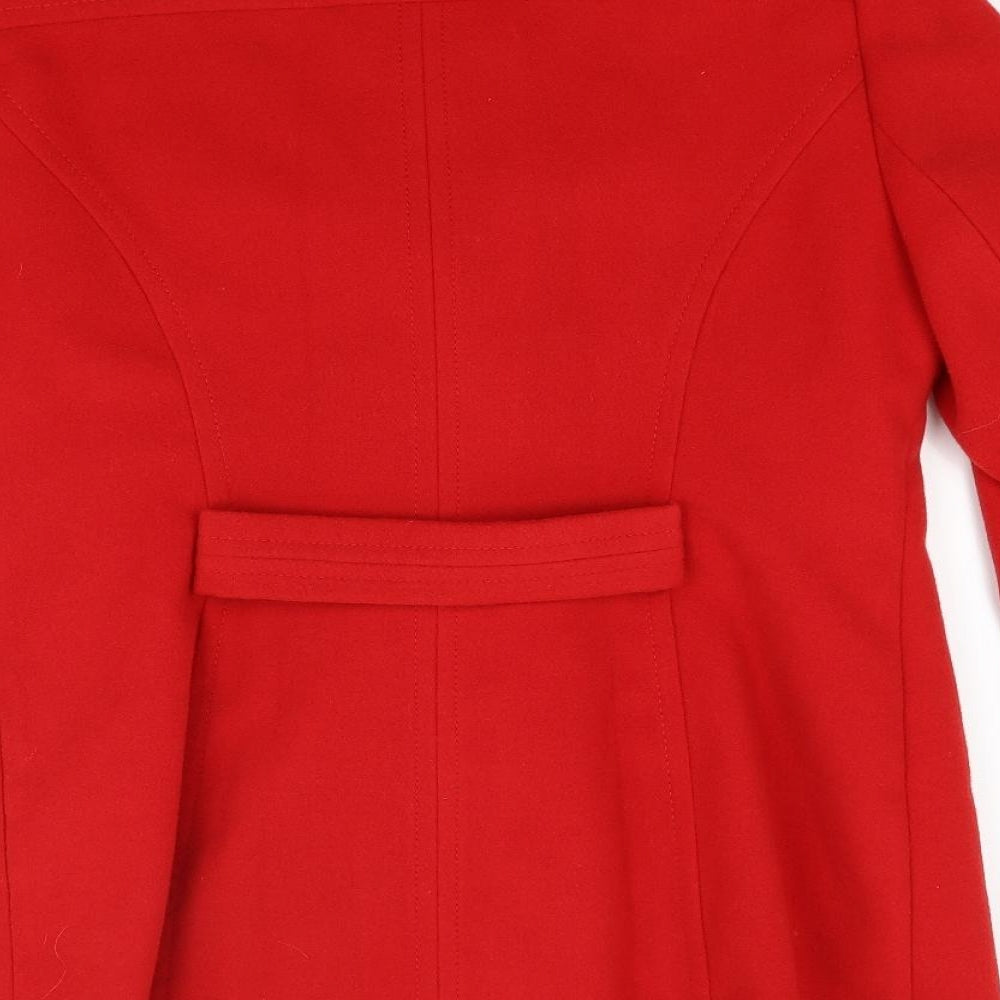 BHS Womens Red  Knit Overcoat Coat Size 14
