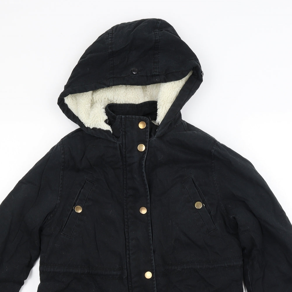 Candy Couture Girls Black   Parka Coat Size 11 Years