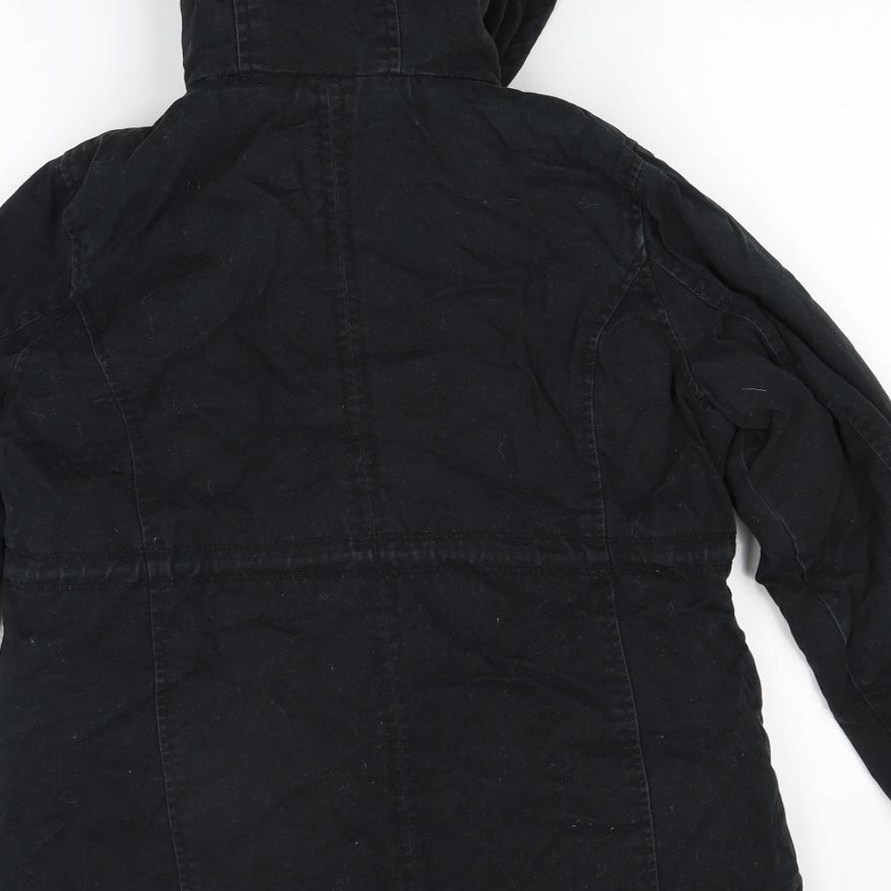 Candy Couture Girls Black   Parka Coat Size 11 Years