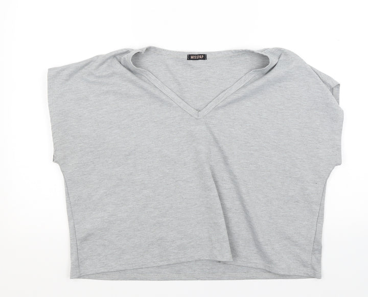 Misspap Womens Grey Basic T-Shirt Size M