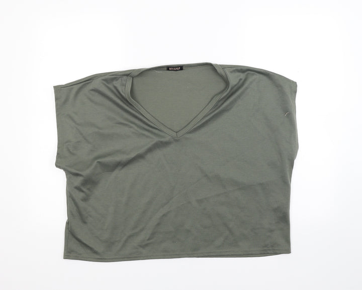 Misspap Womens Green Basic Tank Size M