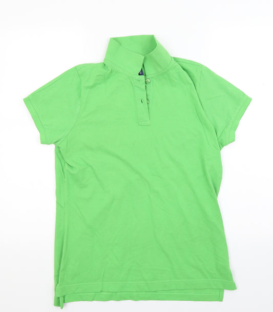 Front view of A south & fox men’s green polo, size M