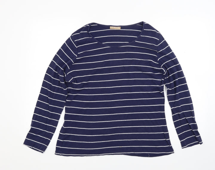 Avenue Womens Blue Striped  Pullover Jumper Size 16