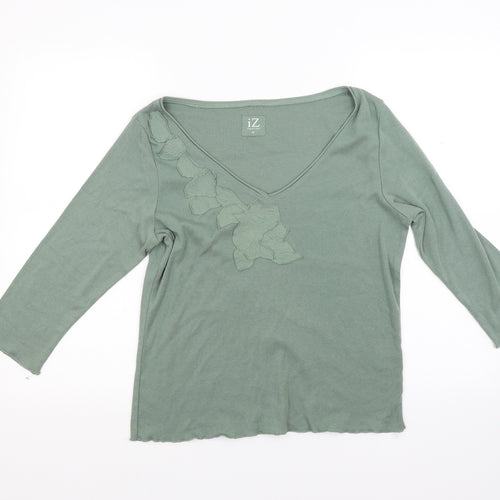 Viz a Viz Womens Green  Knit Pullover Jumper Size M
