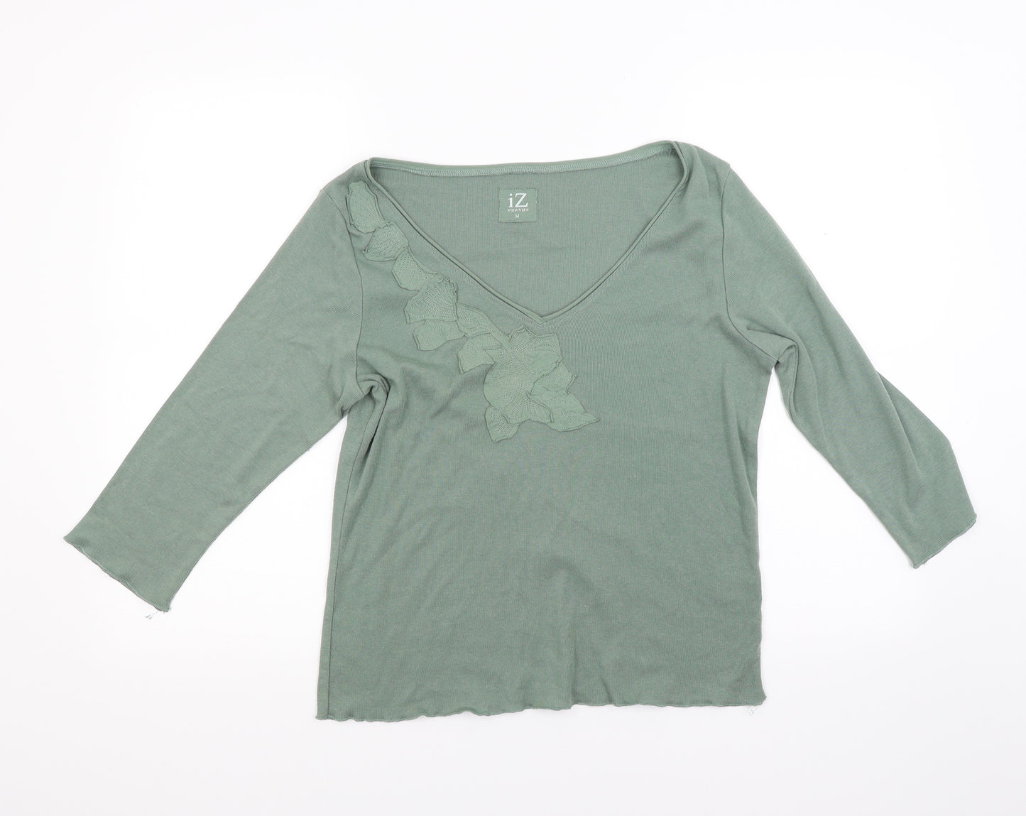 Viz a Viz Womens Green  Knit Pullover Jumper Size M