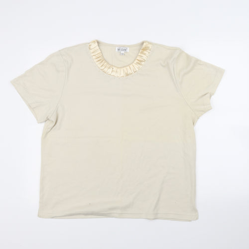 Fay Louise Womens Beige   Basic T-Shirt Size L