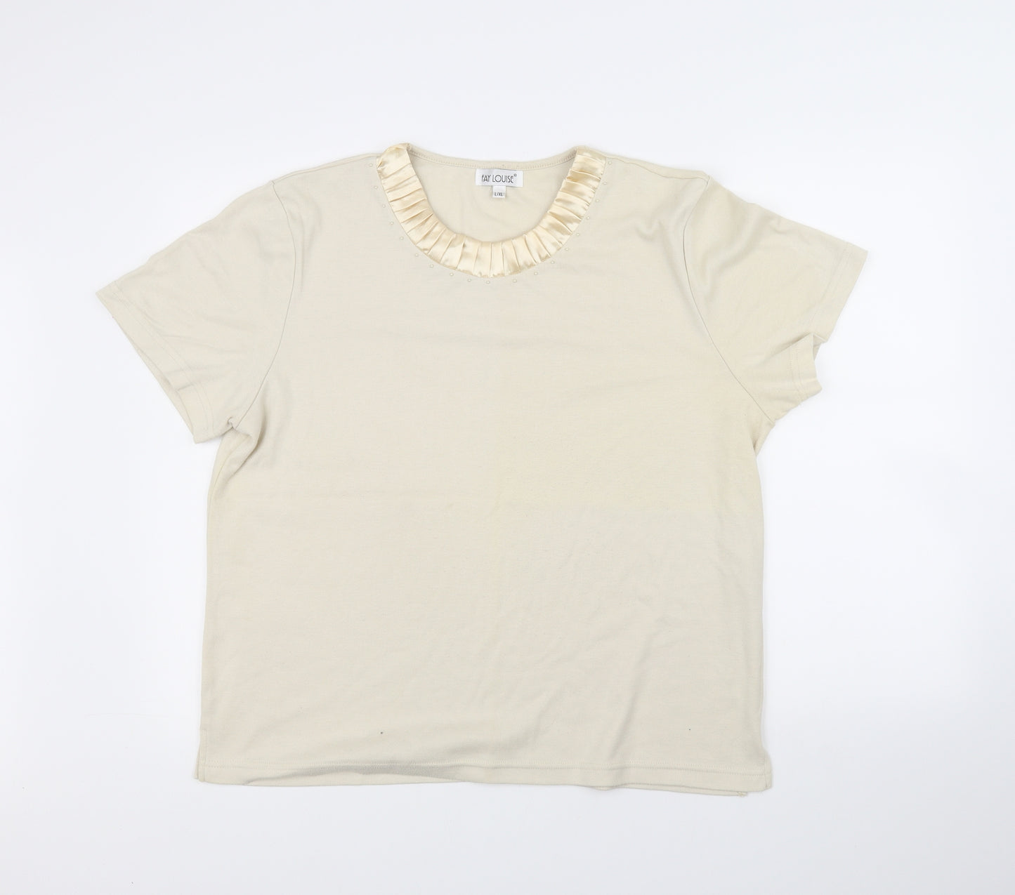 Fay Louise Womens Beige   Basic T-Shirt Size L