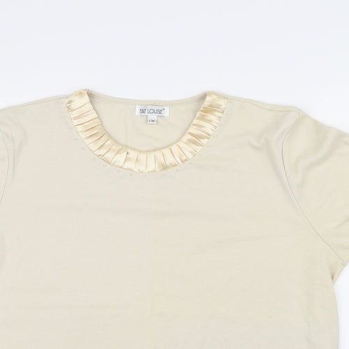 Fay Louise Womens Beige   Basic T-Shirt Size L