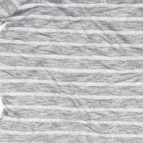 Oasis Womens Grey Striped  Basic T-Shirt Size S