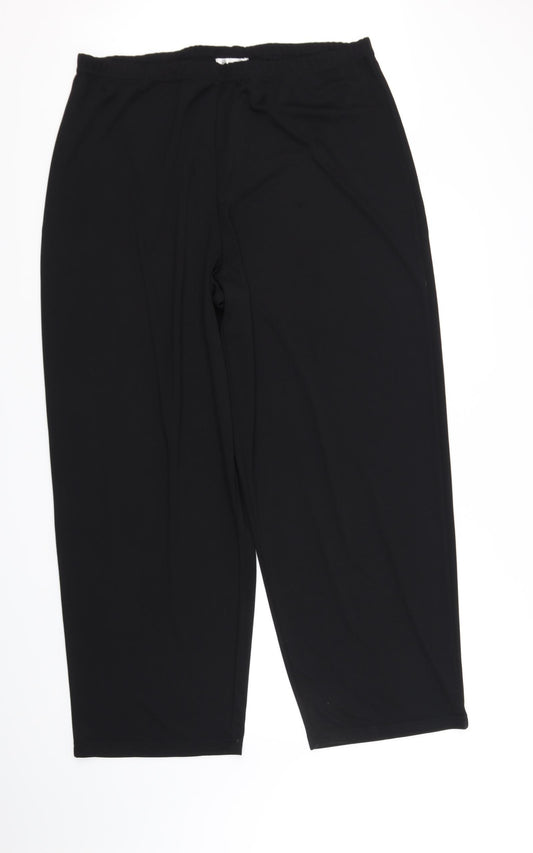 Front view of Fasion Union women’s black trousers, size UK 24, 33-inch leg