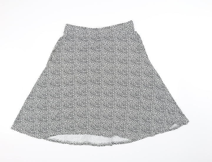 m&S Womens Silver Houndstooth A-Line Skirt Size 16
