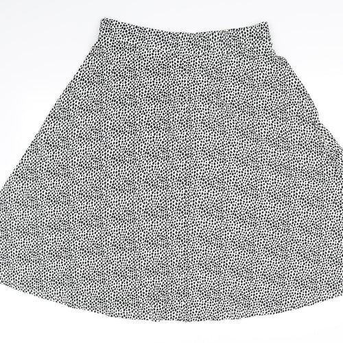 m&S Womens Silver Houndstooth  A-Line Skirt Size 16