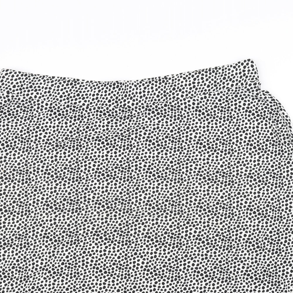 m&S Womens Silver Houndstooth  A-Line Skirt Size 16