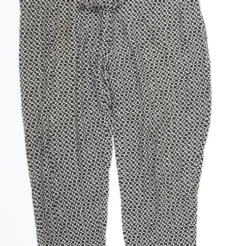 DEBINHAMS Womens Black Geometric  Trousers  Size 12 L27 in