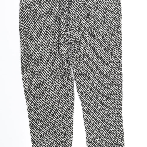 DEBINHAMS Womens Black Geometric  Trousers  Size 12 L27 in