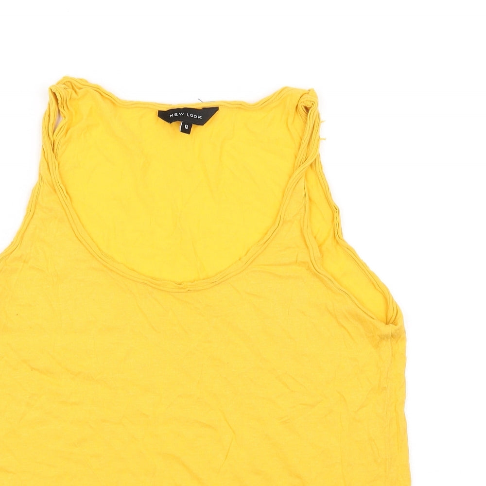 New Look Womens Yellow   Basic T-Shirt Size 12