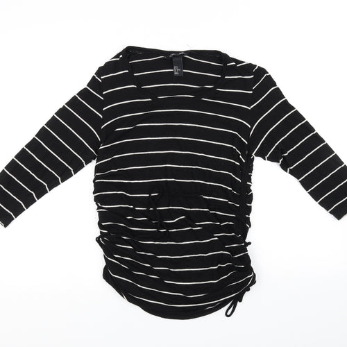 H&M Womens Black Striped  Basic T-Shirt Size M