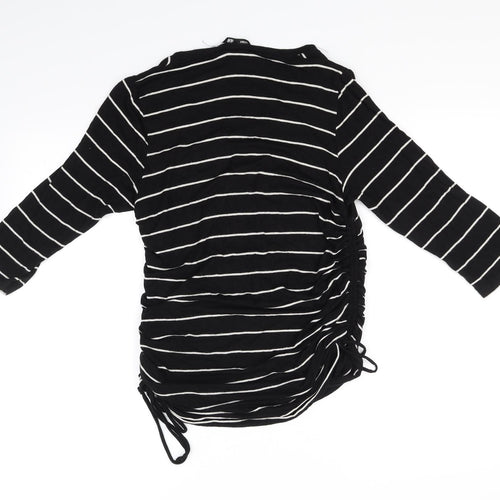 H&M Womens Black Striped  Basic T-Shirt Size M