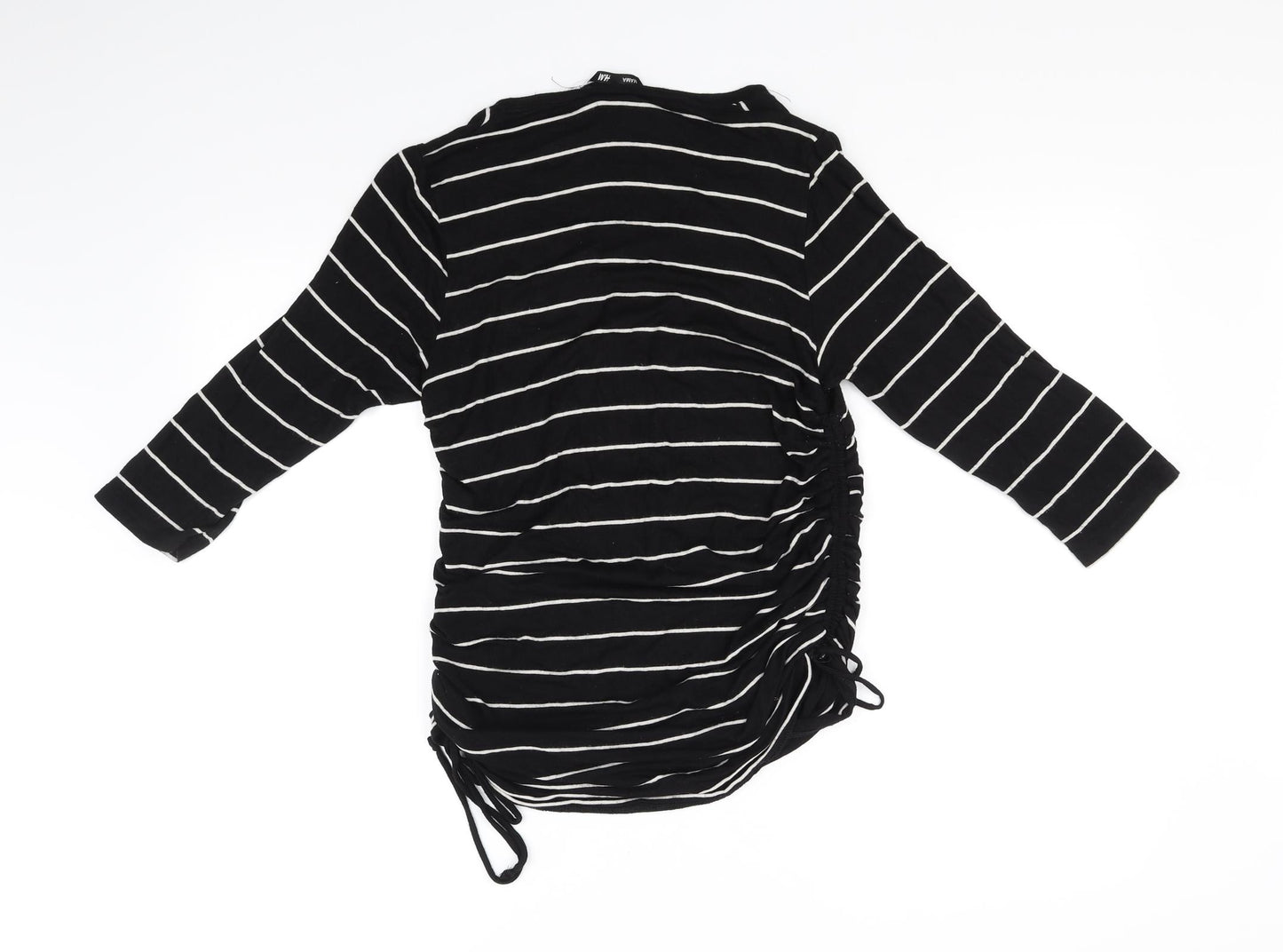 H&M Womens Black Striped  Basic T-Shirt Size M