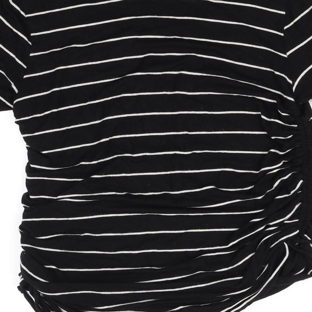 H&M Womens Black Striped  Basic T-Shirt Size M