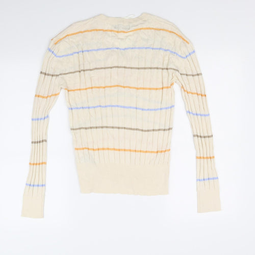 m&S Womens Beige Striped  Pullover Jumper Size S